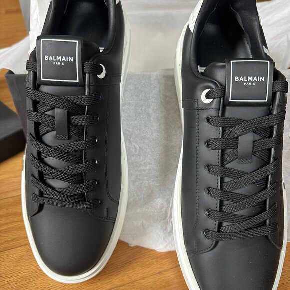 Balmain White & Black Sneakers Size 10 (Mens) - Picture 4 of 10